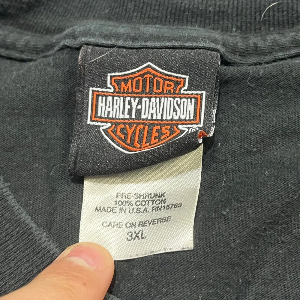 Vintage Harley Davidson Dragon T Shirt Mens 3XL Black Grunge Biker 2001 - Picture 6 of 10